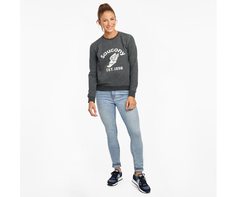 Women's Saucony Rested Crewneck Shirts Black | Singapore 284BEXC